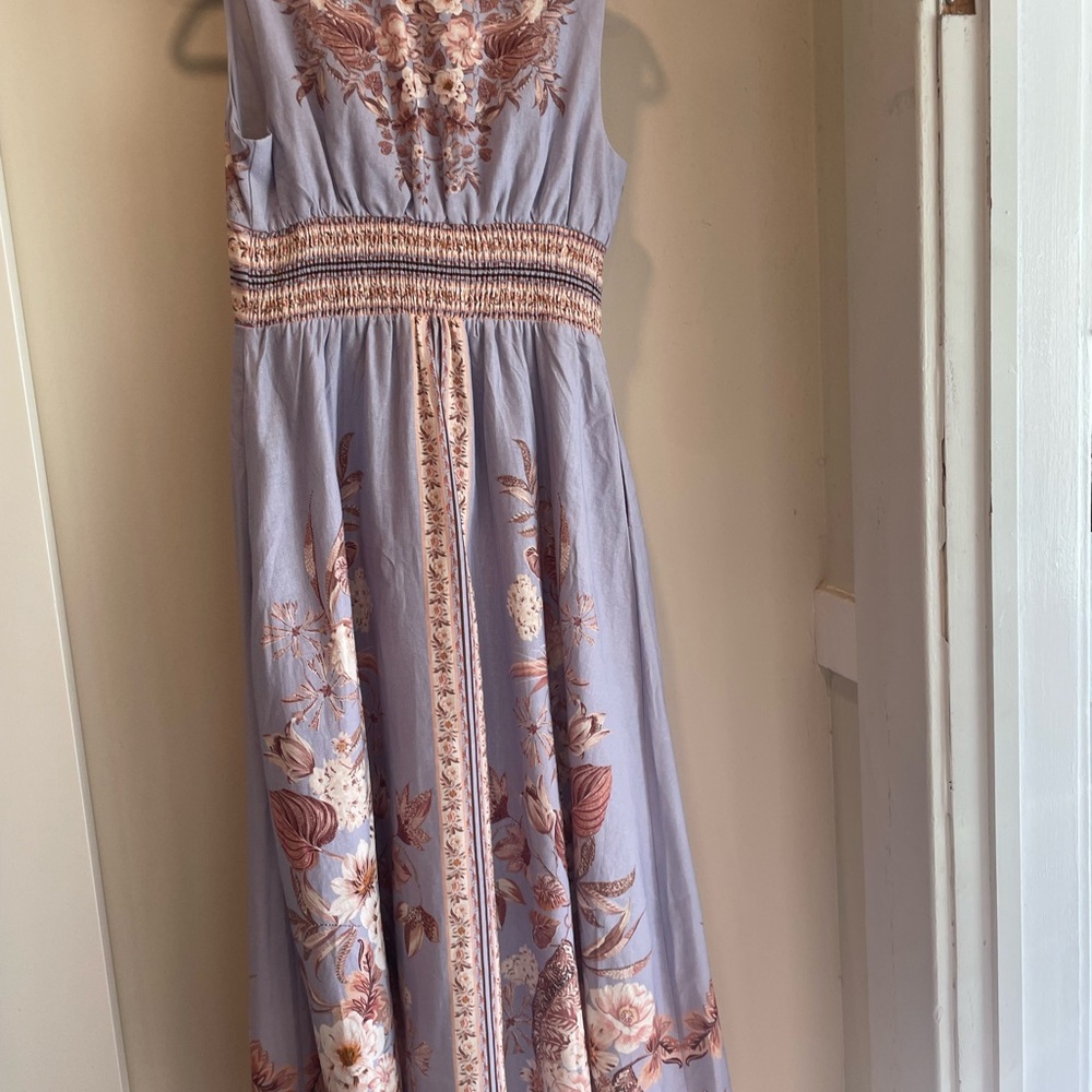 Caroline Constas New York Grecian Linen Blend Floral Print Maxi Dress Small New - Picture 5 of 5